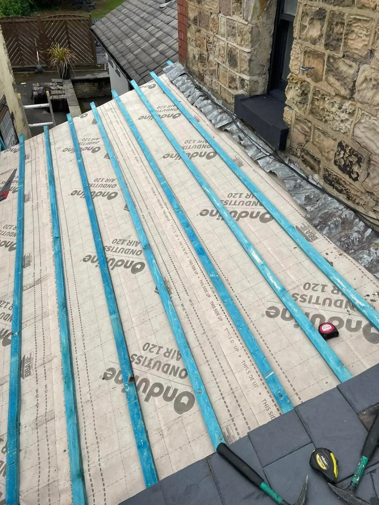Felt and batten replacement work on a pitched roof
