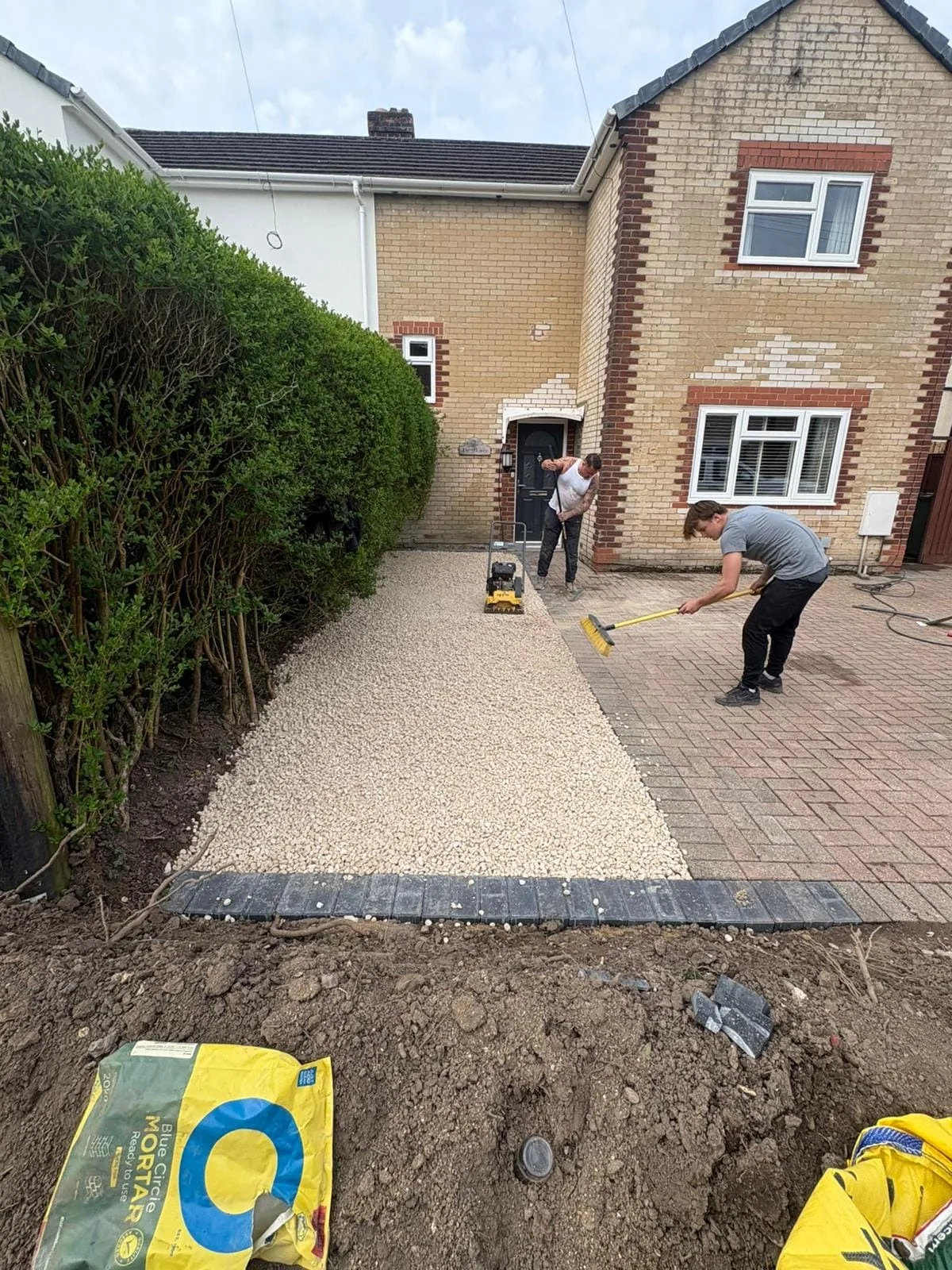 Driveway installation in progress