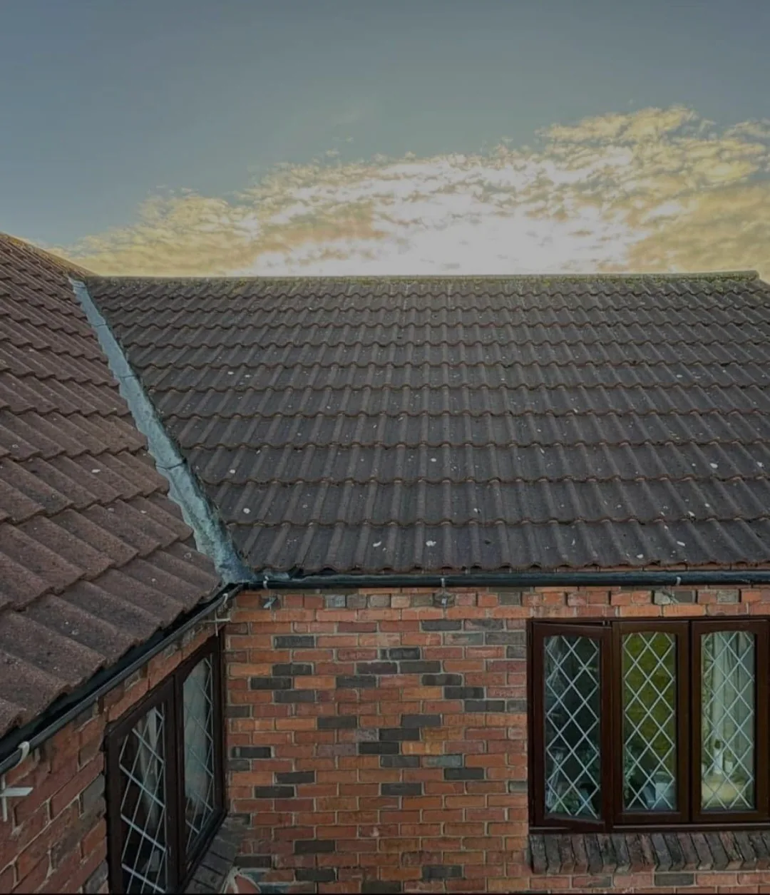 New lead valley flashing fitted during a roof repair on a Hampshire tiled roof