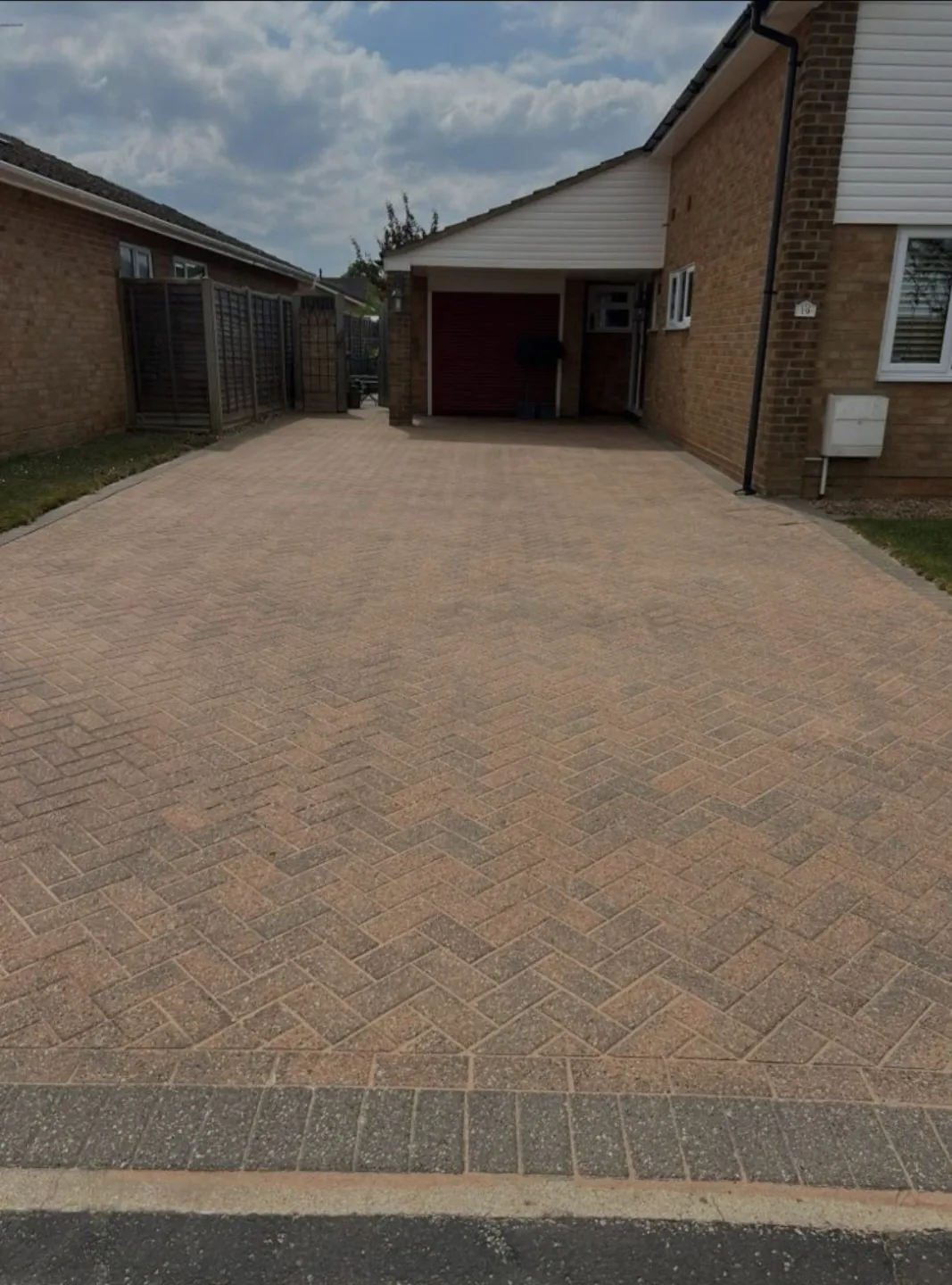 Completed block paved driveway by Water Tight Roofing property services