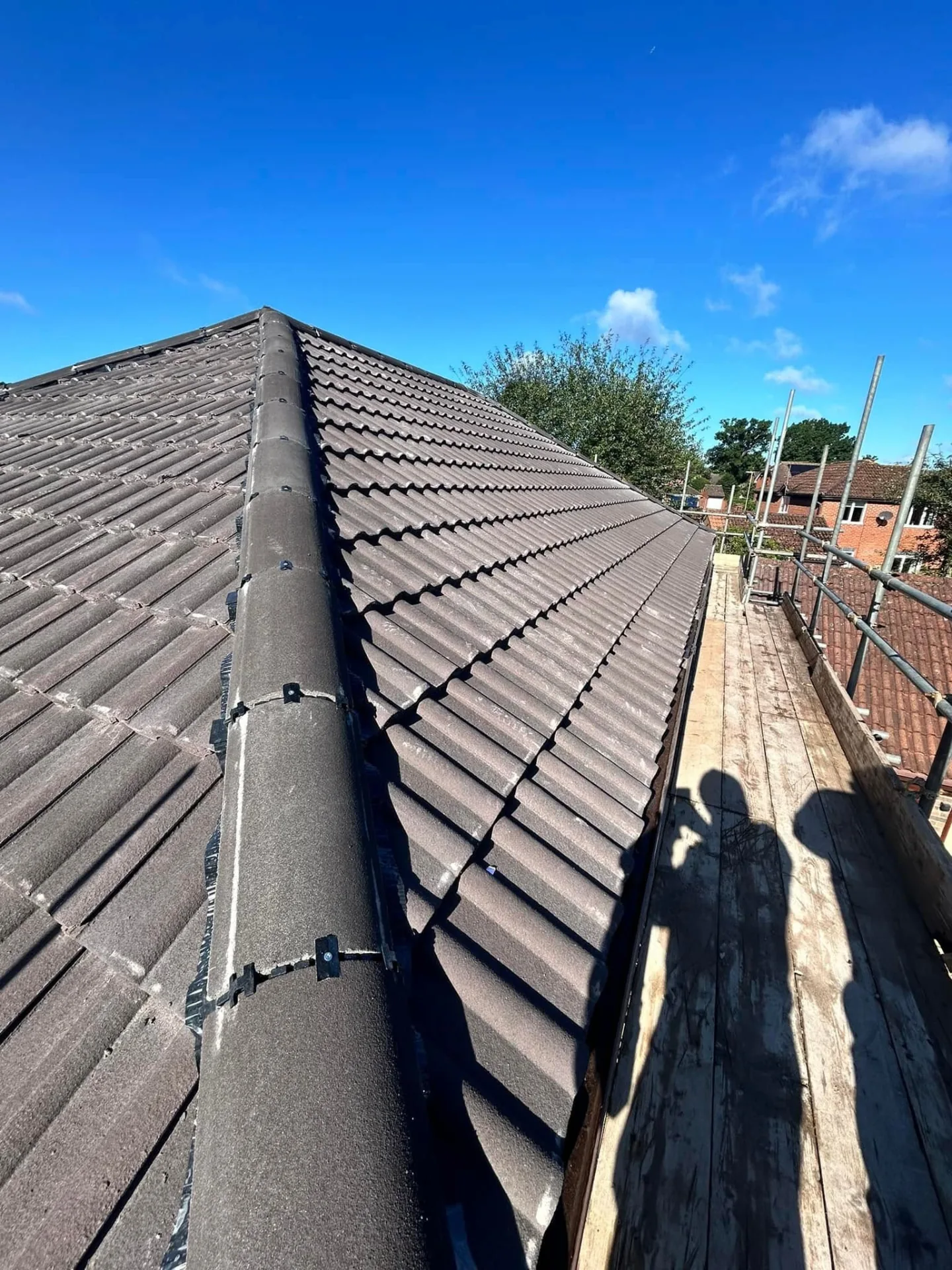 New roof covering completed on a detached property